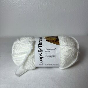 New‎ Loops & Threads Charisma Acrylic Yarn White 109 Yards Color J8 Bulky 5
